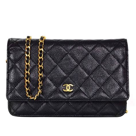 chanel black caviar leather woc wallet on chain bag|CHANEL Caviar Quilted Wallet on Chain WOC Black.